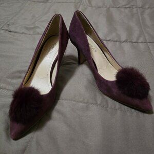Charles David Purple Pointed Toe Suede Pump Stiletto Heels